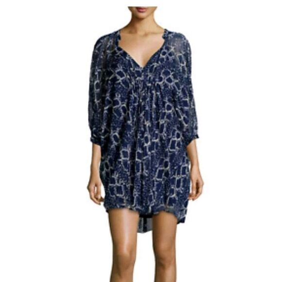 Diane Von Furstenberg Fleurette Silk Geometric Print Dress Size 10 - Picture 1 of 10